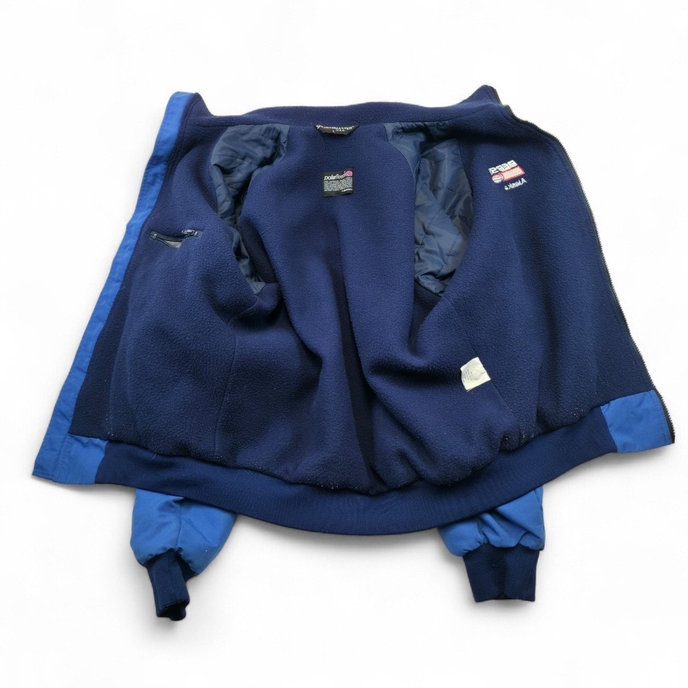 VTG Pepsi Alaska Jacket Polar Fleece Lined Sportsmaster USA Made Retro Blue L - Picture 4 of 8